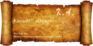Kacsó Albert névjegykártya